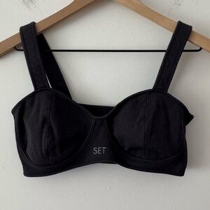 SET Active Gray Ribbed Underwire Bralette XL